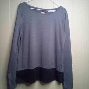 NYL Sport Shirt L Long Sleeve Active Athletic Gray Black